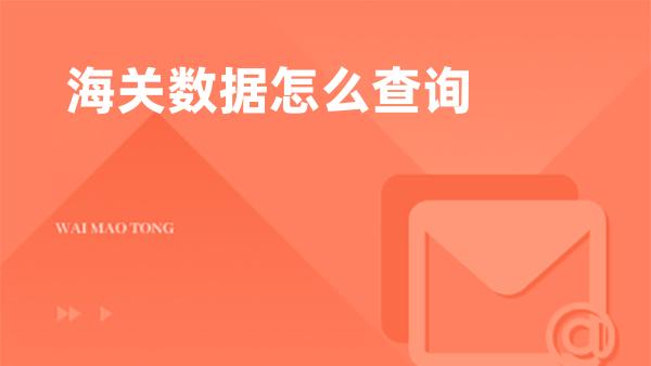 海关数据怎么查询