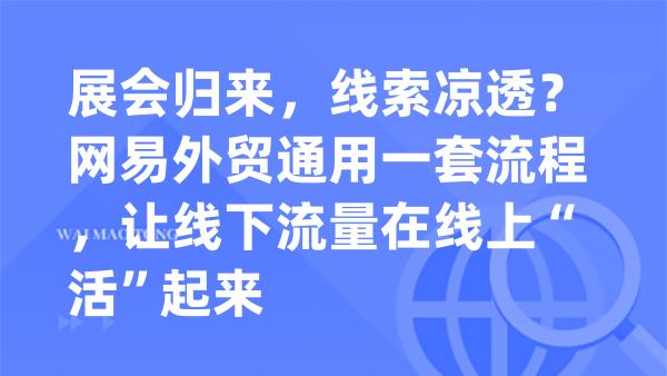 展会归来，线索凉透？网易外贸通用一套流程，让线下流量在线上“活”起来