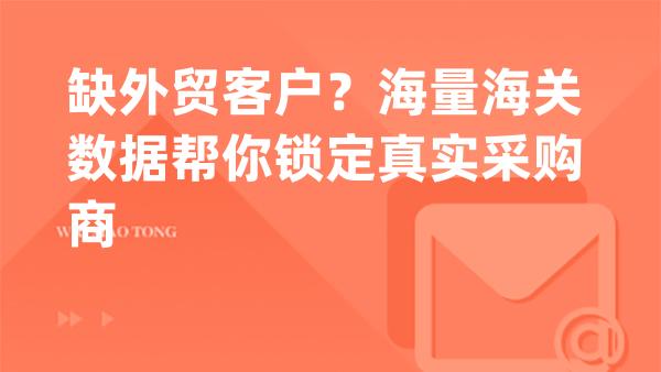 缺外贸客户？海量海关数据帮你锁定真实采购商
